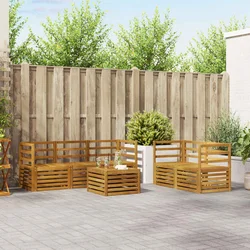 Set vanjskih sofa 6 kom. Prirodna Čvrsto drvo akacije