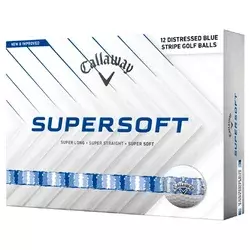 Golf žogice Callaway Supersoft 25 White Distance Stripe Blue
