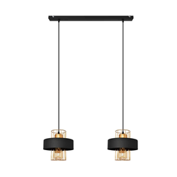 LED luster na sajli VOLTA 2xE27/15W/230V crna/roze zlato