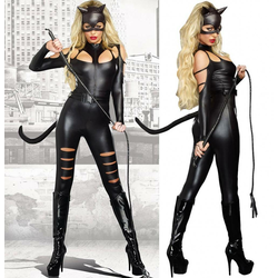 Kostum Catwoman Cat Fight, črn