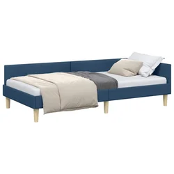 Vidaxl Kotna postelja Modra 100 x 200 cm blago