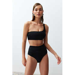 Trendyol Black Single Shoulder High Waist Regular Bikini Set