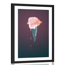 Plakat s paspartujem sladoled - 20x30 white