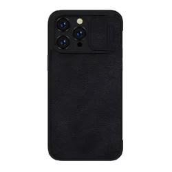 Maska na preklop Nillkin Qin Pro za iPhone 14 Pro Max, Crna