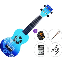 Mahalo Hibiscus SET 2 Hibiscus Blue Burst Soprano ukulele