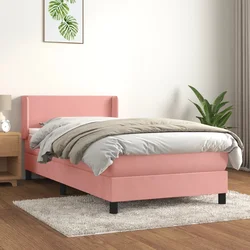 Vidaxl Box spring postelja z vzmetnico roza 80x200 cm žamet