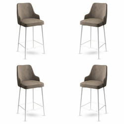 HANAH HOME Set 4 barske stolice Enox Cappuccino White