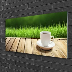tulup.si Slika na steklu Grass les narava mug 100x50 cm 4 obešalnika
