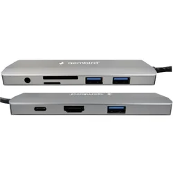 Gembird USB A-CM-COMBO9-03 ** Adapter, 9 portova, USB-C, HUB, HDMI, PD, SD, RJ45