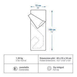 Vreća za spavanje ARPENAZ (10 °C) za kampovanje