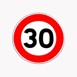 CAR 888 ACCESSORIES Nalepnica Ograničenja 30 Fi161 crveno-bela