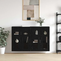 Ormarčići montirani na zid 2 pcs Crni hrast 69,5 x 34 x 90 cm