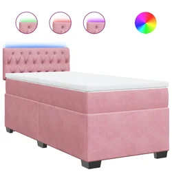 Vidaxl Box spring postelja z vzmetnico roza 100x200 cm žamet