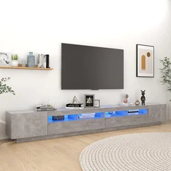 TV ormarić s LED svjetlima siva boja betona 300 x 35 x 40 cm