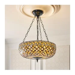 Endon 111882 - Viseći luster na lancu Tiffany MILLE FEUX, 3xE27/10W/230V, prečnik 45 cm