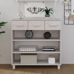 Konzolni stol HAMAR bijeli 90 x 35 x 90 cm od masivne borovine
