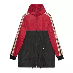 Gucci-Nylon coat with Gucci stripe-men-Red