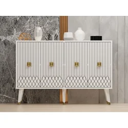 Hanah Home Komoda Carbin 120x80x30cm Belo-Zlatna