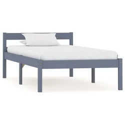 Okvir za krevet od masivne borovine sivi 100 x 200 cm