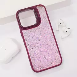 Maska Crystal Dots za iPhone 16 Pro bordo