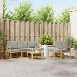 Set vanjskih sofa 6 pcs Bijela i svjetlosiva 59 x 59 x 37 cm