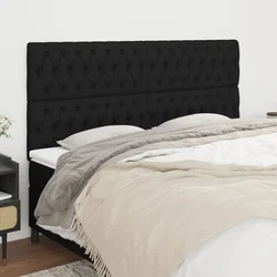 Uzglavlje Crno 200x7x118/128 cm Tkanina