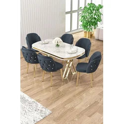 Hanah Home Trpezarijski set, 7 komada, Teget
