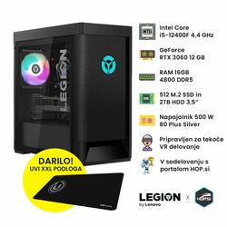 LENOVO gaming računalo Legion T5 26IAB7 (i5-12400F, 16GB, 512GB+2TB, RTX3060, DOS (HOPSIT5DOS))