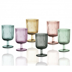BRANDANI Set kelih Plisse 250 ml/6 kos/več barv/steklo