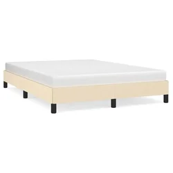Vidaxl Posteljni okvir brez vzmetnice krem 140x190 cm blago