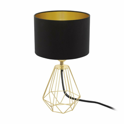 Eglo Carlton 2 stona lampa/1,e14, v305, zlatna/crni tekstil