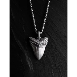REYTEL Obeski MEGALODON SHARK TOOTH srebrna