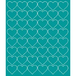shumee Nalepke za Valentinovo v obliki srca, 3 cm, 48 kosov, turkizno sijajne