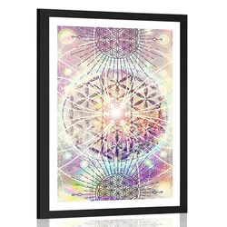 Plakat s paspartujem Mandala v zanimivem dizajnu - 30x45 silver