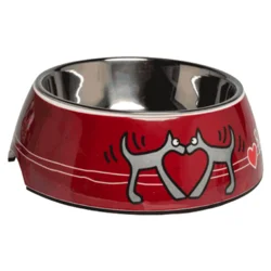 Rogz 2 u 1 Bubble Bowlz posuda, Red Heart - L