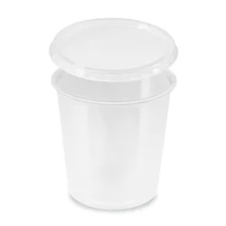 Skleda (PP) okrogla prozorna 500 ml + pokrov [5 x 50 kompletov]