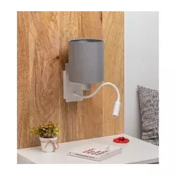 Brilagi -LED fleksibilna zidna lampa NUBILA 1xE27/25W/230V + LED/3W bela/svetlo siva