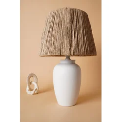 Opviq Stona lampa E27 Socket, Belo-Hrast
