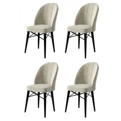 HANAH HOME Set 4 stolice Ritim Cream Black