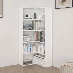 Hanah Home polica za knjige Adel 4 Shelf Corner, 60×60 cm, bela
