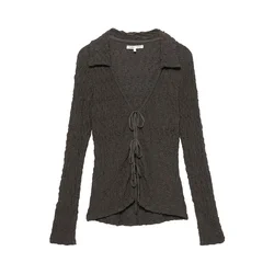 Pull&Bear Bluza temno rjava