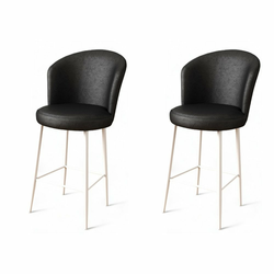 HANAH HOME Set 2 barske stolice Uras Black White