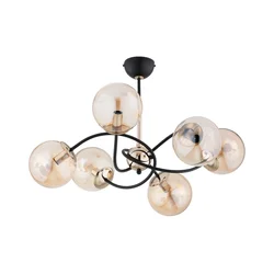 Luster na šipci AURORA 6xE14/10W/230V crna/zlatna