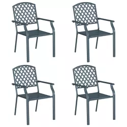 Vrtna stolica 4 pcs Antracit 56 x 65 x 89 cm Čelik