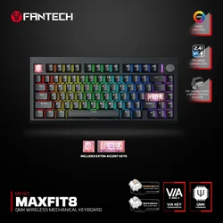 Tastatura mehanička Gaming Fantech MK921 Maxfit 8 Wireless black brown switch