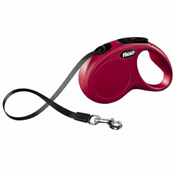 Povodec za pse - Fleksi New Classic do 20kg, rdeča barva 5m