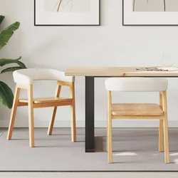 vidaXL Jedilni stoli 2 pcs Naravna 54 x 57 x 73 cm