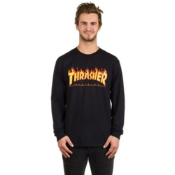 Thrasher Flame majica z dolgimi rokavi black Gr. XL