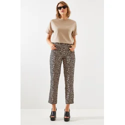Bianco Lucci Womens Leopard Print Trousers MBMS007