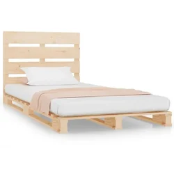 Vidaxl Posteljni okvir 90x190 cm trdna borovina